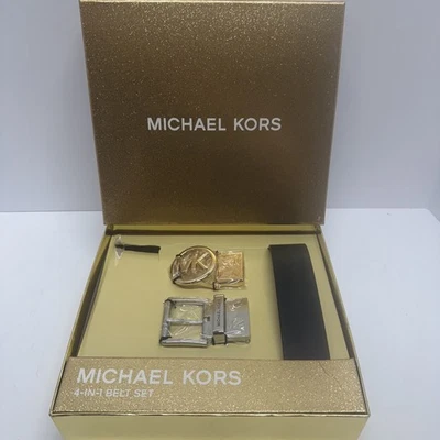 MICHAEL KORS Mujer 4 en 1 Cinturón Negro Caja de Regalo Conjunto Falta 1 Cinturón Nuevo en Caja Foto 1 de 4