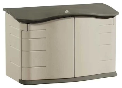 Rubbermaid FG374801OLVSS Horizontal Storage Shed 4.6' x 2.85' - Sandstone - Image 1 of 4