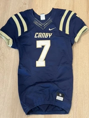 Camiseta deportiva emitida por juego de fútbol americano Canby Cougars #7 KRAFT High School Foto 1 de 2