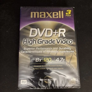 Maxell DVD R High Grade Video 8x 120 Min 4.7 GB Three 3 Pack Brand New - Picture 1 of 2