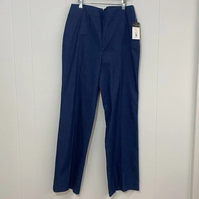 Pantalones marineros Tahari ASL para mujer 2 bolsillos azules de mezclilla de algodón elásticos tiro alto nuevos con etiquetas Foto 1 de 4
