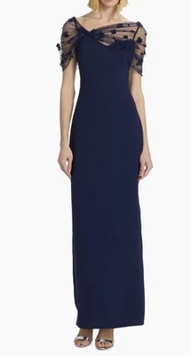 $795 Vestido THEIA Sophia Azul Marino Mantón Cuentas 16 - BHFO 1779 Foto 1 de 4