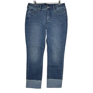 NYDJ Jeans Womens 12 Blue Sheri Slim Costa Brava Cuffed Crop Lift Tuck Stretch - Picture 1 of 13