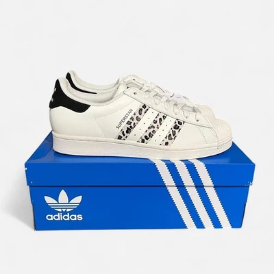 New adidas Superstar W Women’s Size 9 Sneaker Shoes White & Cheetah IF7615 - Image 1 of 4