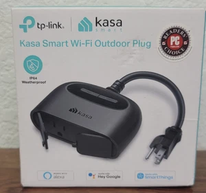 Kasa Outdoor WLAN Smart Plug 2 Steckdosen IP64 wasserdicht funktioniert mit Alexa Google - Bild 1 von 1
