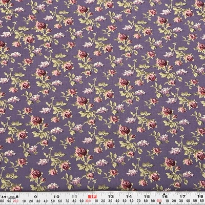 Florals on Purple for Marcus Brothers Textiles Cotton Fabric by the HALF YARD - Image 1 of 2