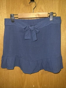 NWT Crown of Hearts Blue Linen Blend Skirt Size Large Youth - Picture 1 of 6