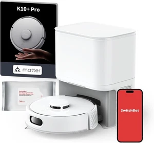 SwitchBot K10+ Pro Robot Vacuum WiFi, Pet Hair, Multi-Surface Cleaner, SelfEmpty - Picture 1 of 10