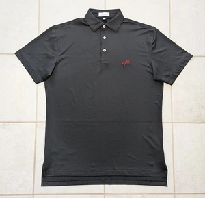 Camisa polo de golf Peter Millar pequeña negra manga corta logotipo en el pecho elástica para hombre - Imagen 1 de 5