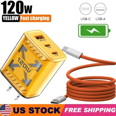 120W Supe Fast Charging USB Type C Wall Charger For Samsung iPhone Android Phone - Image 1 of 4