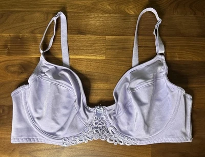 Sujetador Delta Burke 40C Lila Púrpura De Colección Nuevo Sin Etiquetas Segunda Piel UW Sin Forro Sedoso Foto 1 de 4