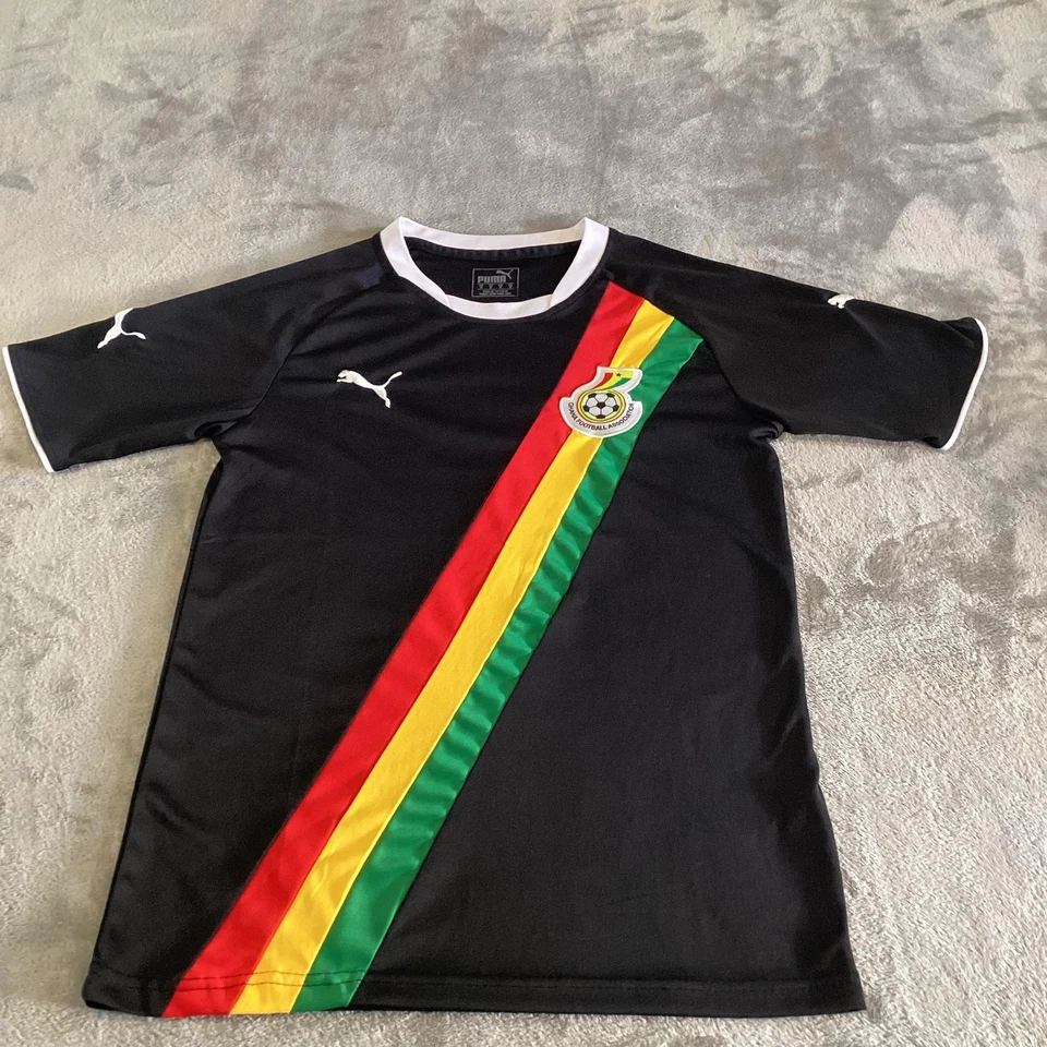 Ghana National Team Shirt Mens Black Soccer Football Short Sleeve Crest Sash - Image 1 of 4