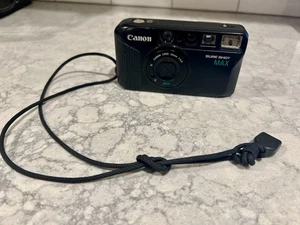 Canon Sure Shot Max 35mm Point Shoot Camera 38mm f/3.5 Works Flash Missing Cover - Picture 1 of 11