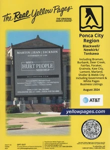 AT&T THE REAL YELLOW PAGES Phone Book Directory August 2024 Ponca City Oklahoma - Picture 1 of 2