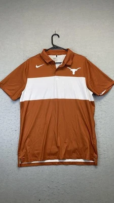 Texas Longhorns Shirt Mens Large Burnt Orange NCAA Football Nike Dri Fit Polo - Image 1 of 4
