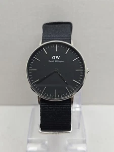 Mens Daniel Wellington Classic Warwick Black Dial Watch Nylon Band New Battery - Picture 1 of 9