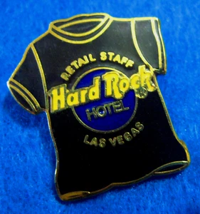 LAS VEGAS HOTEL STAFF BLACK T-SHIRT RETAIL VOLUME SALES Hard Rock Cafe PIN LE - Picture 1 of 1