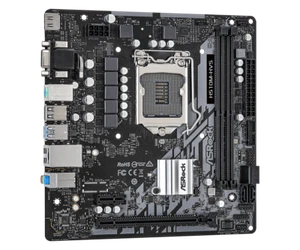 ASRock H510M-HVS Motherboard, LGA 1200, Intel 10th/11th Gen, DDR4, HDMI, M-ATX - Afbeelding 1 van 4
