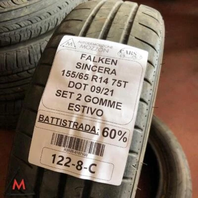 Set 2 neumaticos de verano 155/65 R14 75T FALKEN SINCERA usado (107100) - Imagen 1 de 4