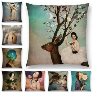 New Elegant lady cute girl Shakespeare imagine Fantasy oil paintingCushion Cover - Picture 1 of 37