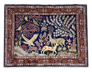 Teppich Keshan Handgeknüpft Perserteppich Orientteppich Tappeto Carpet 74x100cm - Bild 1 von 4