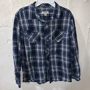 CHEROKEE Plaid Button Down Shirt Boys Girls Large 12 14 Preppy Rocker 720 - Picture 1 of 4