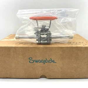 NEW 1/2" Swagelok SS-63TW8T49-3-JK Stainless Steel 3-Piece 60 Series Ball Valve - Picture 1 of 6