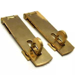 2x HASP AND STAPLE 63mm Cabinet Cupboard Door Catch Latch Padlock Bar Strap Lock - Picture 1 of 2