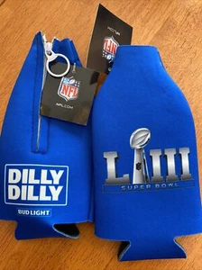 Bud Light Koozie Bottle NFL Superbowl Holder Zipper - Lot of 2 BRAND NEW - Picture 1 of 2