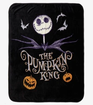 Nightmare Before Christmas Pumpkin King Jack Skellington Throw Blanket 46x60 - Image 1 of 4