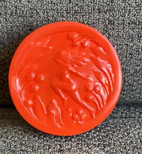 Antique Dancing Nude Woman Nouveau Red Celluloid Dansante Powder Compact RARE - Picture 1 of 9