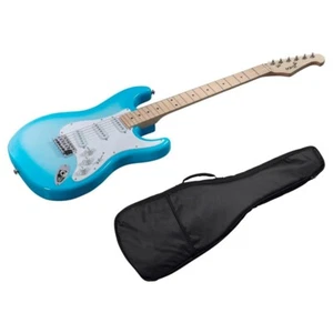 Electric Guitar 6 String Solid Body Basswood with Protective Gig Bag Blue - Picture 1 of 6