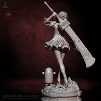 1/24 NieR:Automata 2B Resin Kits Unpainted Figure Model H75mm Unassembled