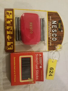 NOS Nesco Solid Fuel Hand Warmer with NOS Box of 12 Sticks 624 - Picture 1 of 3