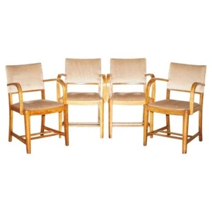 FOUR DINING CHAIRS FROM RMS QUEEN MARY II CUNARD WHITE STAR LINER CRUISE SHIP - Picture 1 of 18