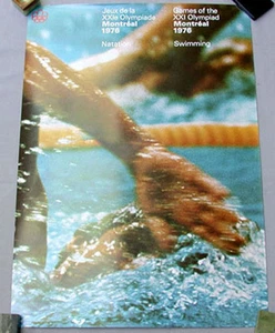 Montreal 76 Summer Olympic Official Swimming Poster - Picture 1 of 1