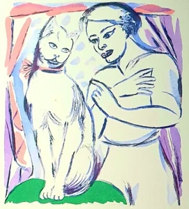 *TOUCHAGUES*LITHO*ORIGINAL*SIGNIERT*1966*DIE FRAU*METAMORPHOSE*DER BRUNNEN - Bild 1 von 8