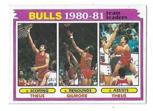 1981-82 TOPPS TEAM LEADERS REGGIE THEUS ARTIS GILMORE #46 CHICAGO BULLS - Picture 1 of 2