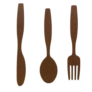Tenedor/Cuchara/Cuchillo Metal Cocina Imán con Pintura Texturizada Marrón - Imagen 1 de 4
