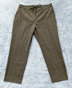 J. Jill Size MEDIUM Women's Brown w/ Black Print Pants Drawstrings Pull on Pants - Picture 1 of 10