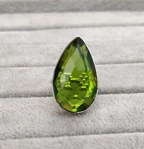 Belli Peridoto Topazio Gemma 925 Argento Sterling Mano Anello Tutti Misura X-17 - Foto 1 di 5