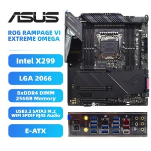 Placa madre ASUS LGA2066 ROG RAMPAGE VI EXTREME OMEGA Intel X299 DDR4 SPDIF WIFI - Imagen 1 de 8