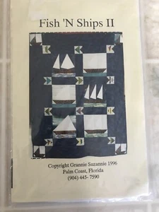 Fish N Ships 2 Quiltmuster von Grannie Suzannie 24 x 32 Paper Piecing - Bild 1 von 3