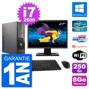 PC Fujitsu E700 DT Ecran 27" Intel i7-2600 RAM 8Go Disque 250Go Windows 10 Wifi - Photo 1/3