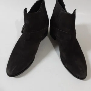 Aquatalia ankle Boots women Foster Gray Suede Waterproof Buckled size 9 - Picture 1 of 13
