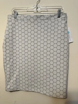 Falda Lápiz Leota Nueva Con Etiquetas Stitch Fix Nueva Con Etiquetas Marfil Punto Negro Lujo Jacquard Talla MP Foto 1 de 4