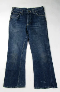 Vtg 1960s Men's Lee Riders Bell Bottom 30 x 26.5 Flare Leg Hippie Indigo 60s N - Picture 1 of 17