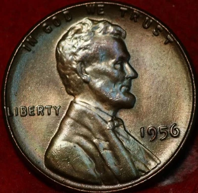 Uncirculated 1956 Philadelphia Mint Copper Lincoln Wheat Cent - Image 1 of 2
