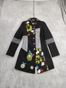 Abrigo Princesa Patchwork Mediano Largo Medio Mezcla de Lana Medios Mixtos Artístico Bordado - Imagen 1 de 11