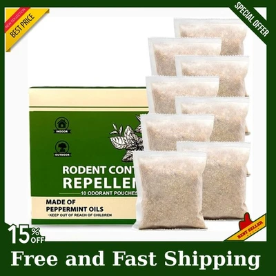 Vamoose Natural Rodent Repellent - 10 Pack Peppermint Oil - Mice & Rat Deterrent - Image 1 of 4